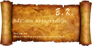 Bódis Krisztián névjegykártya